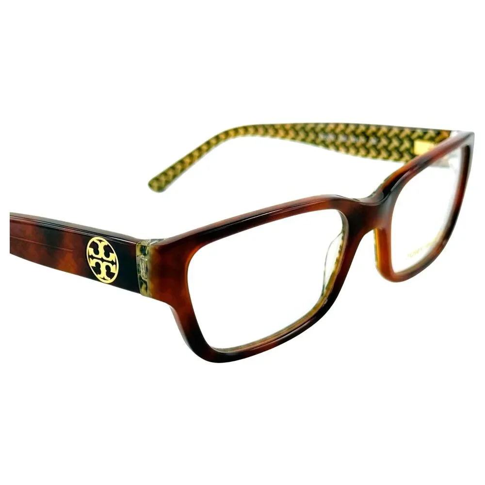 Tory Burch TY2074 Womens Plastic Eyeglass Frame 1654 Tortoise Green ZigZag 53-17